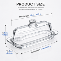 Beurrier en verre minimaliste nordique avec couvercle - Récipient à beurre rectangulaire transparent en borosilicate pour cuisine moderne
