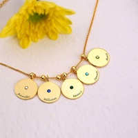 Collier pendentif en résine gravée multi-cercles, style européen et américain, cadeau de fête des mères, pour l'e-commerce transfrontalier en cuivre