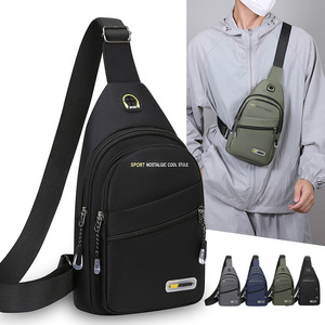 Men's Chest Bag Oxford Cloth Waterproof Lightweight Outdoor Sports Cycling Crossbody Bag Grey Dark Blue Army Green Black - Product Image 2