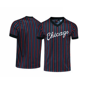 เสื้อกีฬาเบสบอลผ้าตาข่ายใส่สบายสำหรับผู้ชายเสื้อเบสบอลพิมพ์ลาย - Product Image 1