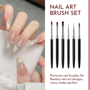 Pinceau à ongles ovale de qualité salon, manche en métal, prise en main confortable pour la création d'ongles DIY et professionnelle - Product Image 5