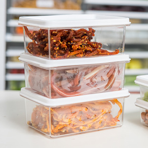 Food Fridge Storage Box Free stacking sealed fresh box size can put vegetables and fruits snacks lunch preservation box