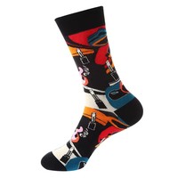 Chaussettes mi-hautes tendance en coton, motif lèvres rouges et yeux, collection printemps-automne, nouveauté colorée et joyeuse, vente en gros