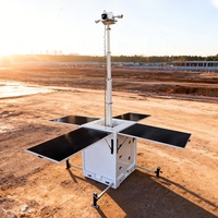 Tour de surveillance solaire mobile avec caméra CCTV 4G HD extérieure et mât télescopique de 6 m, IA Starlink pour événements