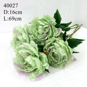 Китайский завод, 40027, номер, оптом, мятно-зеленый пион, искусственные пионы, цветок