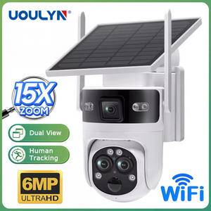 Ubox 6M 5W Nachtzicht 15X Zoom 3-lens Buiten Wifi Netwerk Slimme Draadloze Zonne-energie Aangedreven Beveiligings PTZ CCTV Camerasysteem - Product Image 2