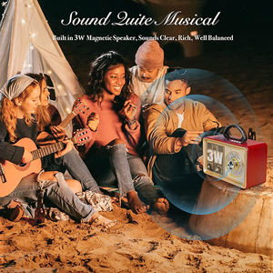 M-110BT Kemai China Bass Short 5 en 1 Haut-parleur en bois rétro portable Transistor Usb X-Bass Sw Am Fm Radio - Product Image 5