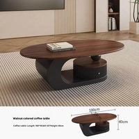 Table basse moderne rétractable en bois massif italien de luxe, table à thé, meubles de salon