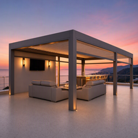 Pergola en aluminium, gazebo imperméable, bioclimatique, motorisée, avec revêtement en poudre, 3x3m/6x4m, pour balcon