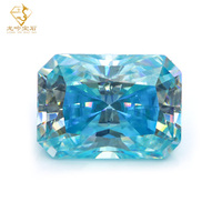 Vente en gros de pierres de moissanite en vrac, taille radiant étincelante, couleur aigue-marine plaquée, diamant moissanite 3*5mm-9*11mm, livraison rapide