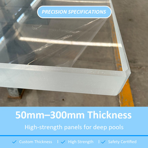 Fenêtre de visualisation sous-marine commerciale en PMMA, panneaux acryliques structurels en plexiglas pour piscine - Product Image 5