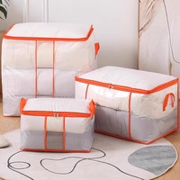 Sac de rangement moderne en PVC transparent de grande capacité pour couette Garde-robe ménagère pliante et organisateur de déménagement de vêtements de salon