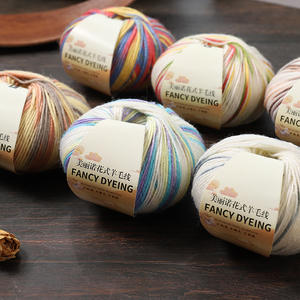 Kit de couture de fil d'alpaga de <span class=keywords><strong>laine</strong></span> moyen-lourd de fantaisie arc-en-ciel tricoté à la main-fil de boule de <span class=keywords><strong>laine</strong></span> teint par casquette pour des projets de bricolage - Product Image 2