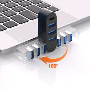Mini ABS rotatif à 180 degrés OEM Guangdong USB 3.0 + 2.0 Hub USB-A + USB-C 4 ports 5Gbps transfert de données 5G + 480Mbps répartiteur ordinateur portable - Product Image 5