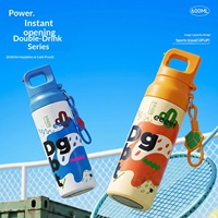 Nouvelle tasse isotherme en acier inoxydable 316 / Bouteille d'eau sport double usage à ouverture à une touche avec poignée portable, idéale pour l'extérieur