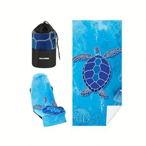Tropical Printed <b>Microfiber</b> <b>Towel</b> Quick-Dry <b>Beach</b> <b>Towel</b> with Custom Logo Pocket & Lounge Chair Cover-All-Season - Product Image 2