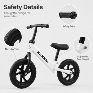 Bicicleta de Equilibrio para Niños Pequeños de 12 Pulgadas, Color Pastel Macaron, Asiento Ajustable, Neumático de Goma Antideslizante, Bicicleta de Empuje para Niños al Aire Libre - Product Image 6