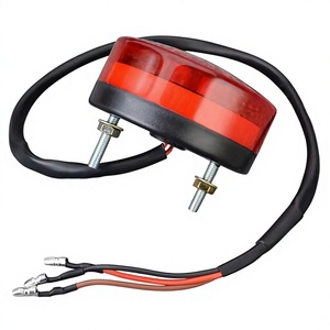 Feu arrière LED universel E-Mark <span class=keywords><strong>ABS</strong></span> rouge/fumé petit rond pour ATV, UTV, <span class=keywords><strong>moto</strong></span> – Feu de position, de <span class=keywords><strong>frein</strong></span> et d'arrêt - Product Image 4