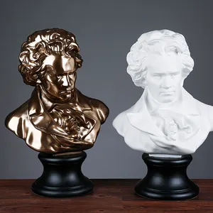 베토벤 수지 그림 동상 빈티지 수지 장식 동상 간단한 수지 공예 및 예술