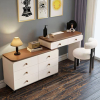 Coiffeuse avec miroir éclairé par LED, tiroirs de rangement, coiffeuse moderne pour la chambre à coucher, petits espaces, meubles de beauté pour la maison