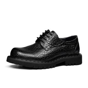 Business Casual Brogue Patchwork <b>Pointed</b> <b>Toe</b> Lace-Up Genuine Leather Versatile Men's Formal Wedding Shoes - Product Image 2