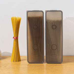 Boîte de rangement rectangulaire transparente <span class=keywords><strong>empilable</strong></span> pour céréales et pâtes italiennes, en plastique, avec mesure quantitative - Product Image 1