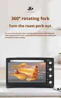 Four à convection électrique en aluminium de grande capacité 42L 2000W avec minuterie, fonctions de grillage et de réchauffement pour la cuisson à domicile