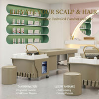 Lit de massage multifonctionnel japonais Jincheng pour salon de beauté, avec hydrothérapie LED, massage thaïlandais et cadre en cuir et bois