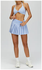 Ensemble 7 pièces de leggings et shorts de sport pour femmes, couleur unie, respirant, avec short de yoga plissé moulant, pour le tennis, la course en extérieur et le fitness, taille haute - Product Image 5