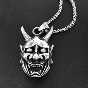 Men's Gothic Style Triangle Ghost Pendant Necklace Hipster Nightclub Hip Hop Accessory Silver <b>Titanium</b> Steel <b>Chains</b> Parties - Product Image 4