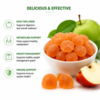 Gummies de Vinaigre de Cidre de Pomme à Marque Blanche OEM, Extrait de Grenade, Vitamine B12, Gummies ACV 5% Acide Acétique