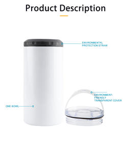 Entrepôt USA, livraison en 3 jours, 16 oz, 4 en 1, supports vierges pour sublimation, refroidisseur de canettes en acier inoxydable avec 2 couvercles, tasses et gobelets - Product Image 5