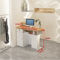 Muebles de Oficina Modernos Personalizables de Melamina, Mostrador de Recepción con Luz LED para Hoteles, Restaurantes, Bares, Centros Comerciales