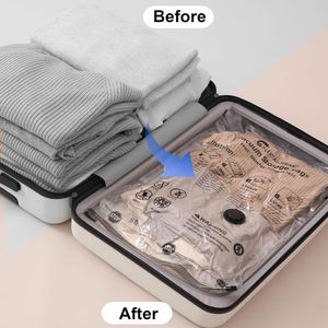Vente en usine personnaliser les sacs sous vide pliables peu encombrants pour voyage sac de rangement PE + PET sacs de scellage sous vide de vêtements de grande capacité - Product Image 6