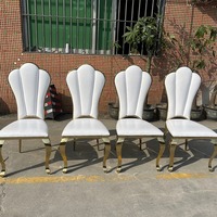 Chaises de mariage et d'hôtel empilables en acier inoxydable, design moderne de luxe, confortables et souples, pour salon, bureau à domicile, en cuir, vente en gros