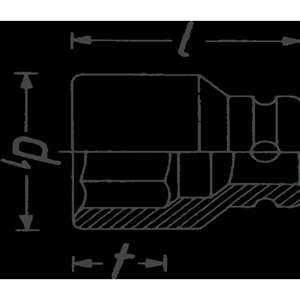 HAZET Impact <b>socket</b> 900S-16 ∙ 1/2 inch (12.5 mm) square, hollow ∙ Outside hexagon traction profile ∙ Size 16 mm - Product Image 2