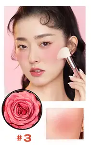 Fard à paupières 3D en forme de fleur végétalienne, étiquette personnalisée, surligneur de maquillage, Contour des joues, Rouge, pétales de fleurs, 3D