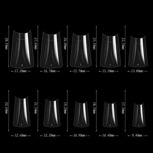 <span class=keywords><strong>Gel</strong></span> suave, 500 Uds., media cubierta, acrílico Natural transparente, <span class=keywords><strong>pies</strong></span> de pato, puntas de uñas, puntas de uñas postizas francesas anchas - Product Image 3