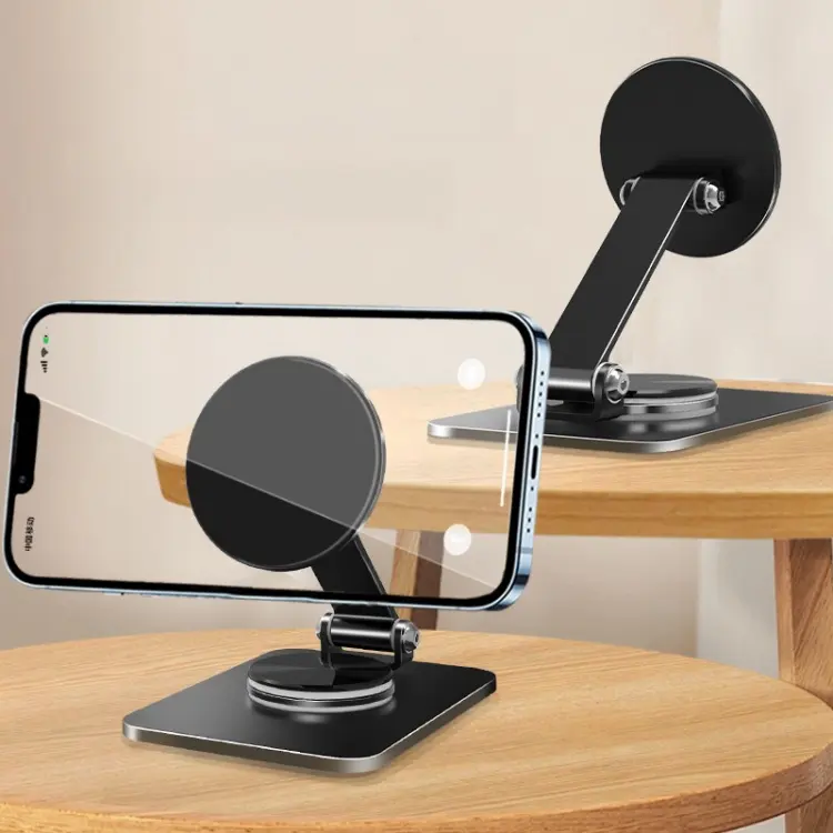 मैग्नेटिक फोल्डिंग मोबाइल होल्डर मैगसेफ आईफोन के लिए नए डिजाइन मेटल मैग्नेटिक किकस्टैंड एडजस्टेबल सेल फोन स्टैंड