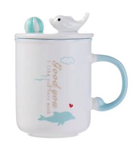 Dekoratif komik hayvan şekil kupalar bardak yunus tasarım ev mal kahve kupalar - Product Image 6