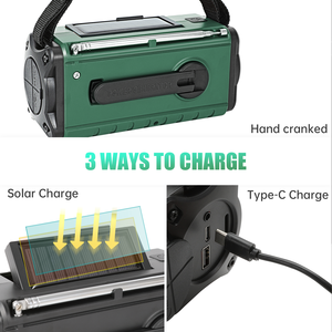 Radio Solar DAB+ con Manivela, Linterna y Altavoz Integrado de Plástico, Recargable para Emergencias y Desastres, 10000mAh, Modelo XSY-340 - Product Image 4