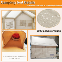 Tente de camping gonflable de luxe, nouvelle conception 2023, en coton Oxford imperméable, double couche, certifiée CE, installation rapide