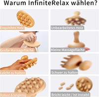 Outils de massage en bois naturel pour la thérapie, rouleau anti-cellulite, brosse corporelle, drainage lymphatique, pression sur les méridiens, fascia blaster