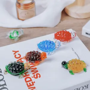 작은 동물 거북이 3D 모델 동상 생일 선물 사용자 정의 색상 장식 인형 유리 장식품