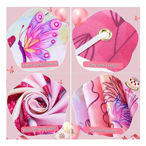 全彩生日快乐派对装饰品大粉色蓝色生日蝴蝶翅膀布艺背景横幅家居装饰 - Product Image 6