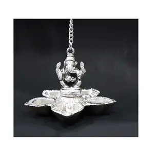 Grande jardim doméstico de prata, decoração ao ar livre e interior, pendurar em prata, ganesdiya a partir de fabricante de artesanato indiano