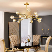 Luminaire suspendu rond en verre de style nordique, lampe de plafond en cristal pour la maison ou le bureau, taille moyenne avec garantie de 5 ans