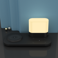 Nouvelle station de charge sans fil avec lumière nocturne à 3 couleurs, chargeur sans fil 3 en 1 pour iPhone, iWatch et écouteurs