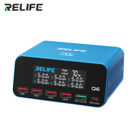 Chargeur multi-ports intelligent RELIFE Q6, station de charge rapide, chargeur rapide pour ordinateurs portables, smartphones, tablettes, outils de réparation