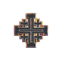 Broche en alliage émaillé Croix de Jérusalem, épinglette religieuse chrétienne, badge de costume d'église, décoration pour vêtements et sacs à dos, bijou cadeau